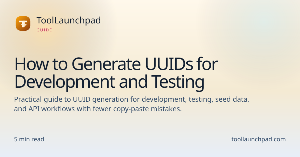How to Generate UUIDs for Development and Testing | ToolLaunchpad ...